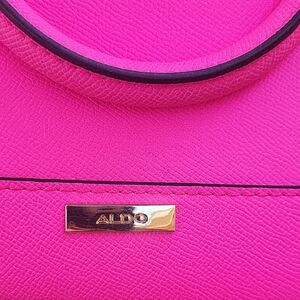 ALDO Bright Pink Tote with Gold-Tone Logo Plate